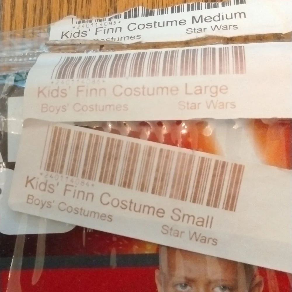 Disney Star Wars Kids Finn Costume, size medium 8-10
